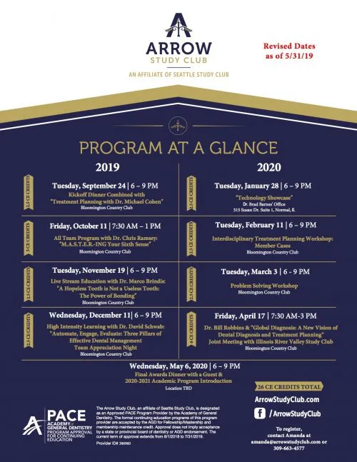 Arrow study club 2019-2020 program at a glance